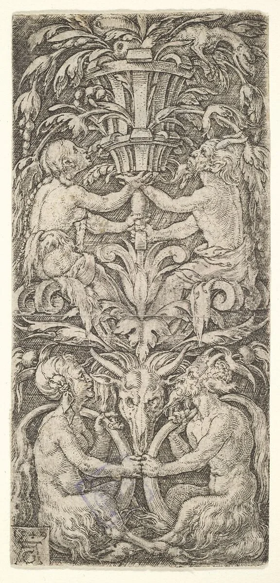 Ornament with Two Couples of Satyrs — Heinrich Aldegrever