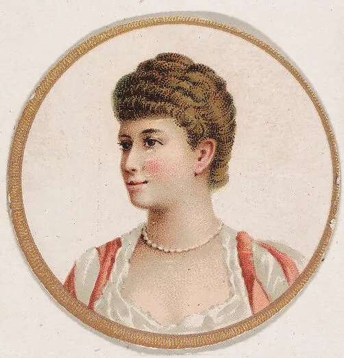 Portrait of woman, from the Novelties series (N228, Type 2) issued by Kinney Bros. — Kinney Brothers Tobacco Company