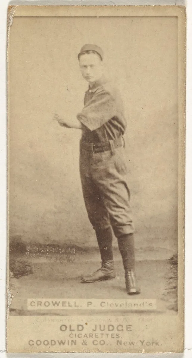 William Theodore "Billy" Crowell, Pitcher, Cleveland, from the Old Judge series (N172) for Old Judge Cigarettes — Goodwin & Company