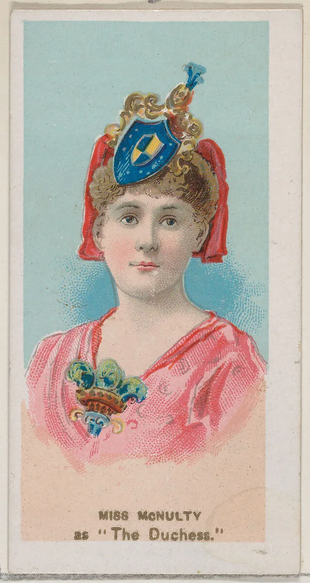 Miss McNulty as "The Duchess," from the series Fancy Dress Ball Costumes (N73) for Duke brand cigarettes — W. Duke, Sons & Co.|Knapp & Company
