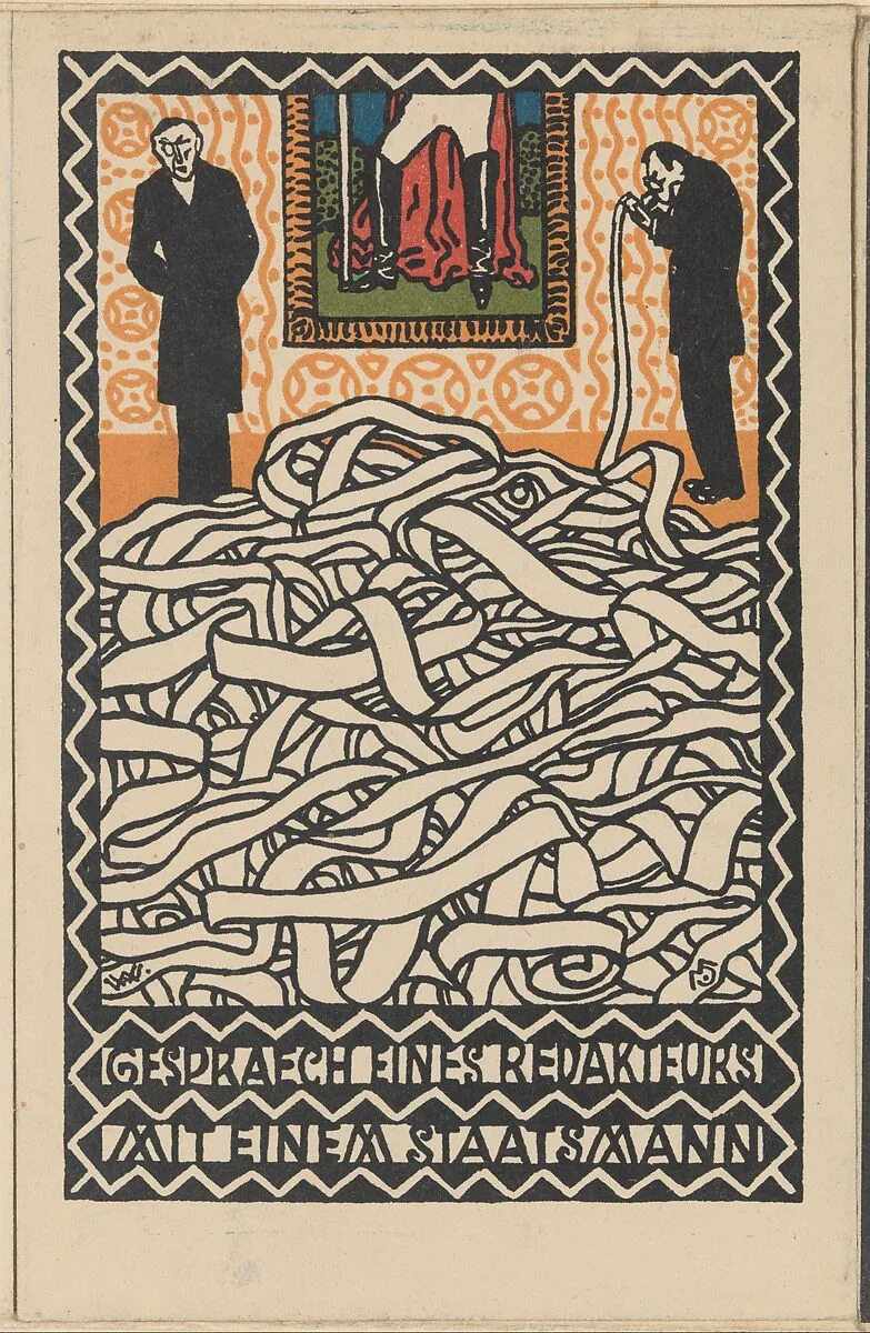 Gespräch eines Redakheurs mit einem Staatsmann (Editor's Conversation with a Statesman) — Wiener Werkstätte|Moriz Jung