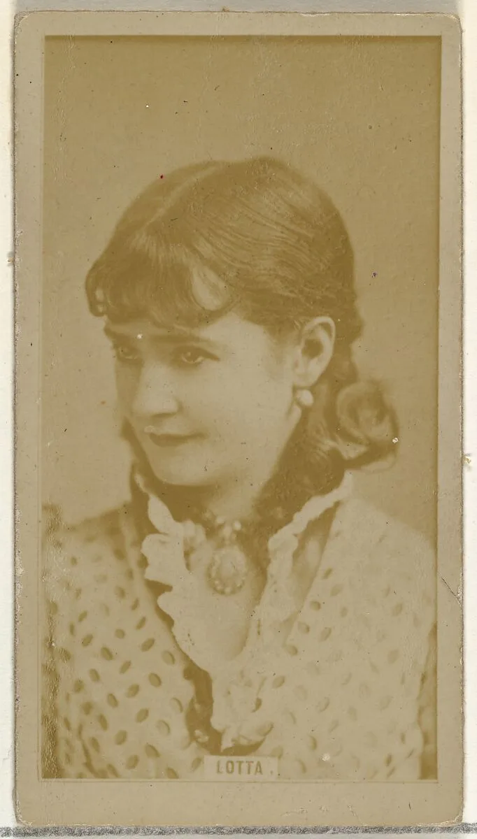 Lotta, from the Actors and Actresses series (N145-8) issued by Duke Sons & Co. to promote Duke Cigarettes — American Tobacco Company|W. Duke, Sons & Co.