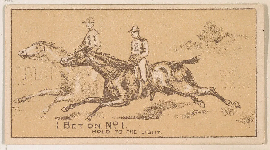 I Bet on No. 1, from the Magic Changing Cards series (N223) issued by Kinney Tobacco Company — Kinney Brothers Tobacco Company