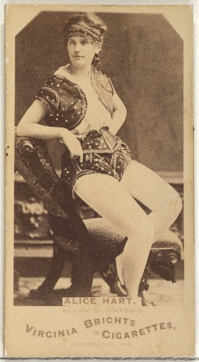 Alice Hart, from the Actors and Actresses series (N45, Type 1) for Virginia Brights Cigarettes — Allen & Ginter