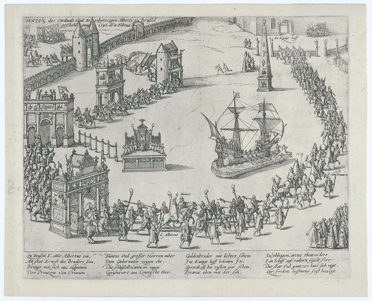 Entrance of the Cardinal and Archduke Albert to Brussels in 1596 — Anonymous, 16th century