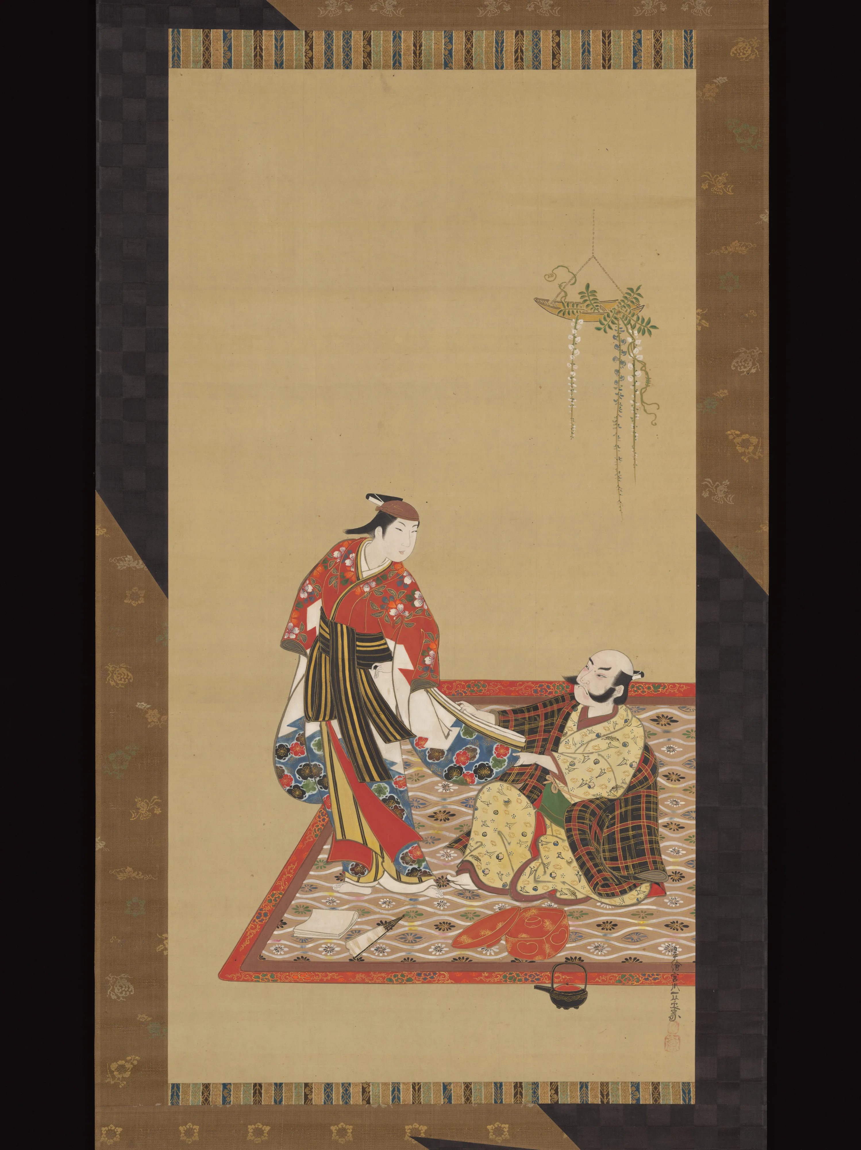 宮川一笑筆 武士と若衆|Samurai and Wakashu (Male Youth) — Miyagawa Isshō