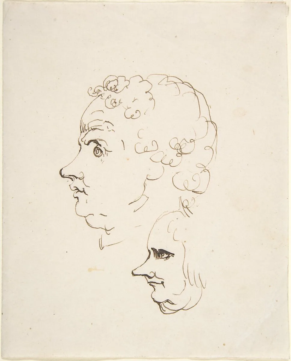 Two Caricature Heads of Men — Johann Heinrich Wilhelm Tischbein