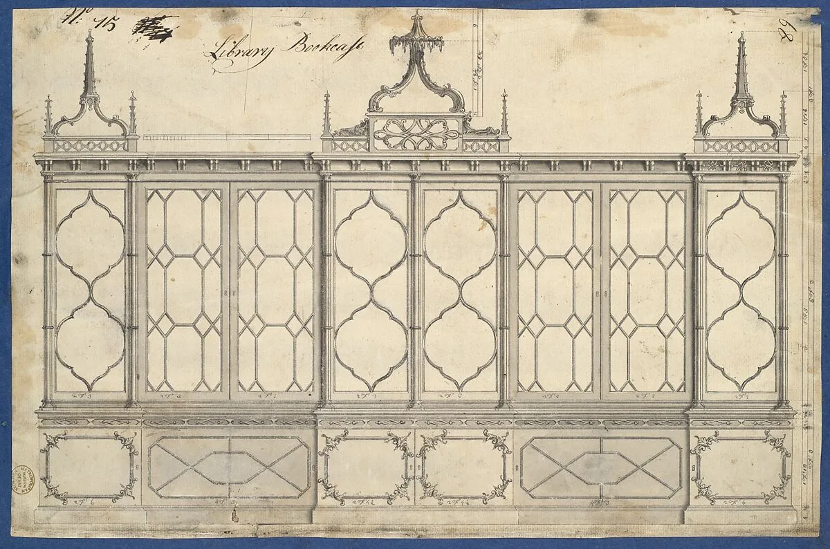 Library Bookcase, from Chippendale Drawings, Vol. II — Thomas Chippendale
