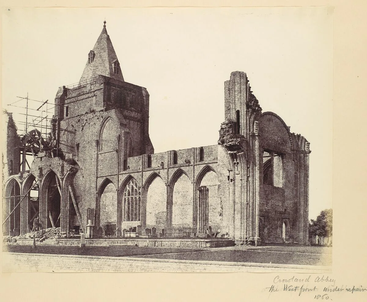 Crowland Abbey, the West Front Under Repair — Alfred Capel Cure