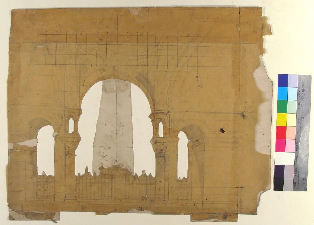 Design for a Stage Set at the Opéra, Paris — Eugène Cicéri