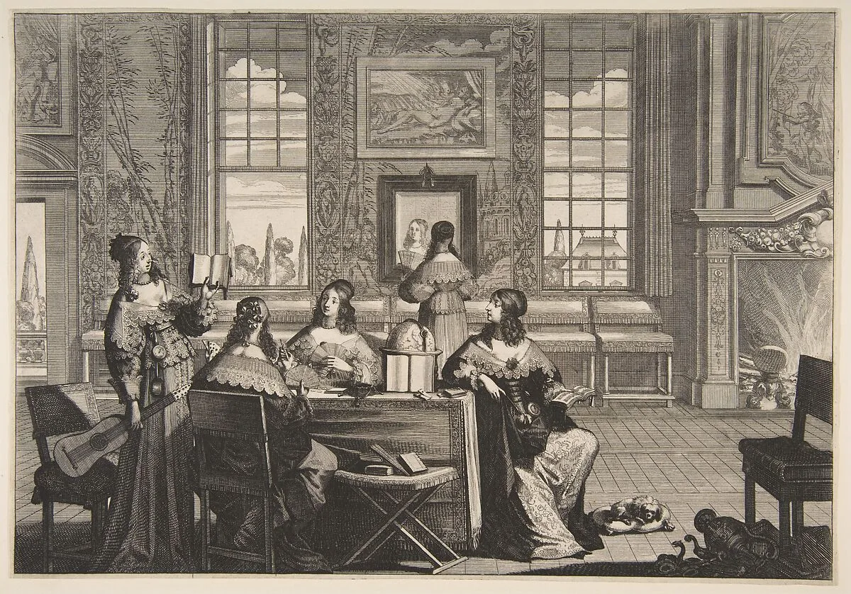 The Foolish Virgins Conversing — Abraham Bosse