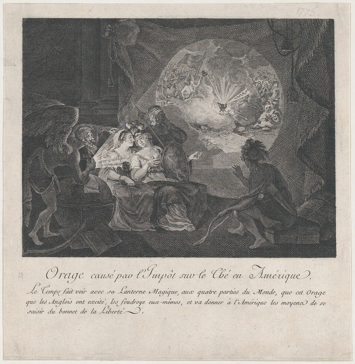 Orage causé par l'Impôt sur le Thé en Amérique — Anonymous, French, early 19th century