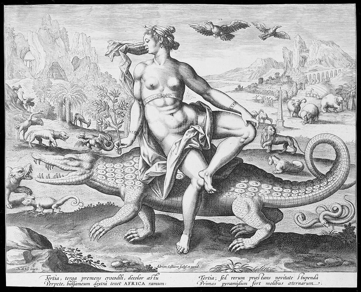 Allegory of Africa, from "The Four Continents" — Adriaen Collaert|Maerten de Vos