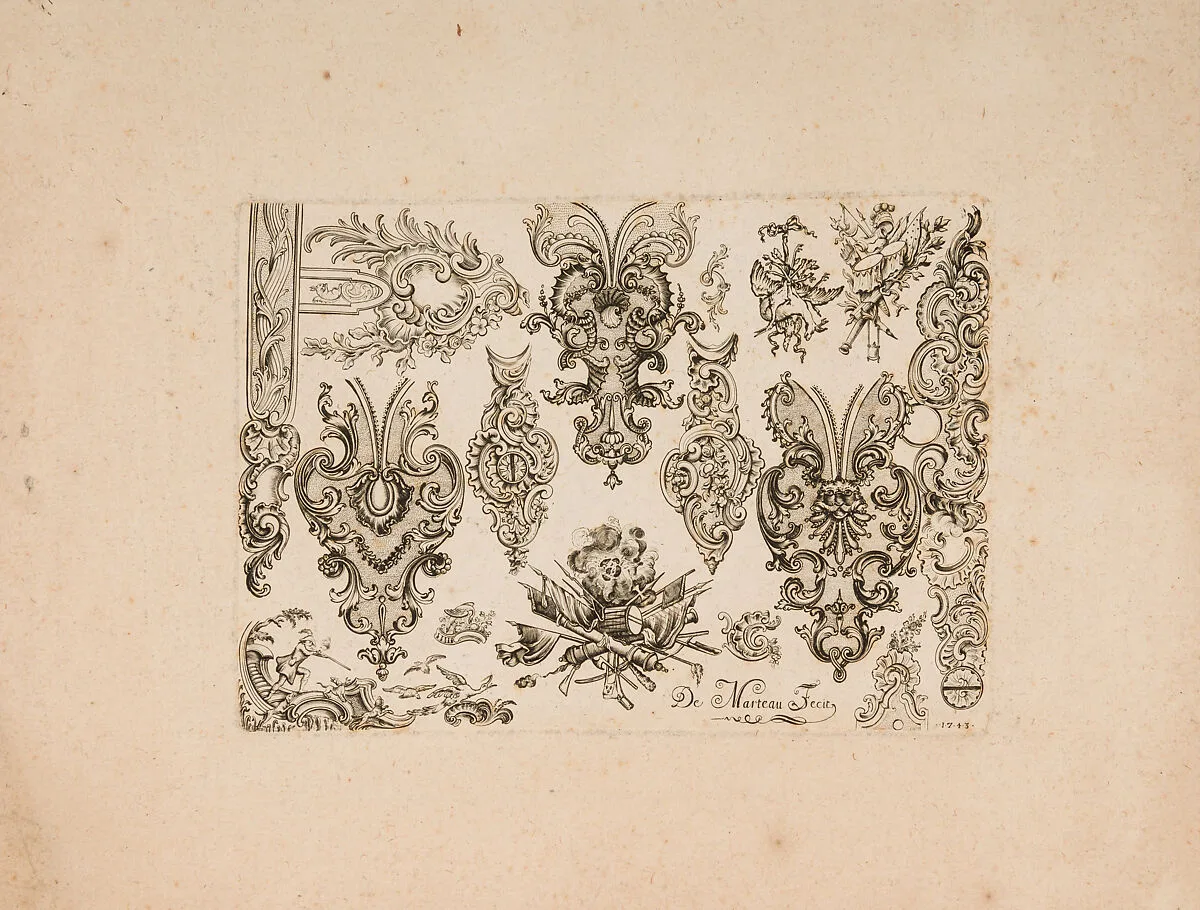 Plate Eight from Nouveavx Desseins D'Arquebvseries — Gilles Demarteau