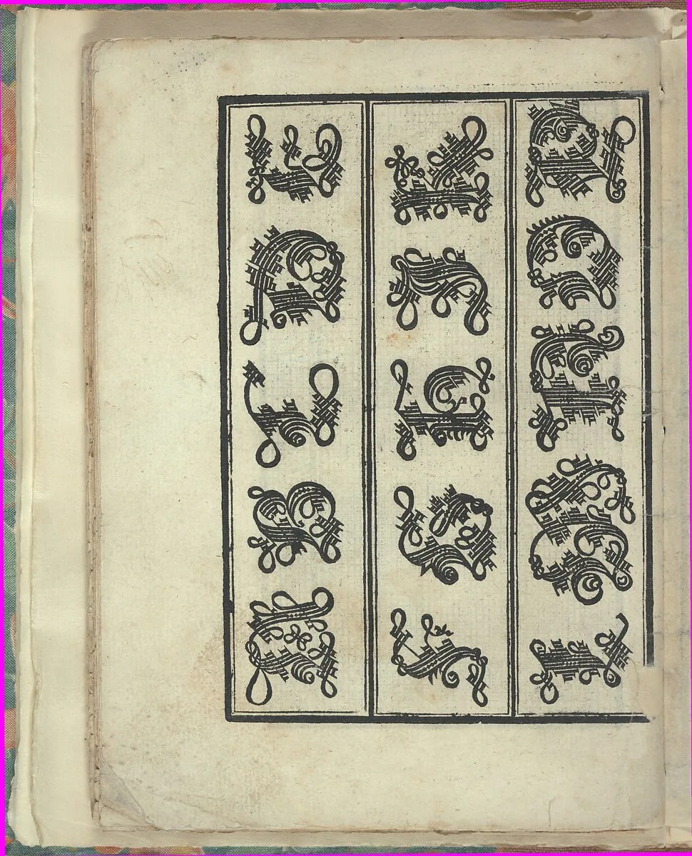 Opera Nova Universali intitulata Corona di racammi, page 37 (verso) — Giovanni Andrea Vavassore