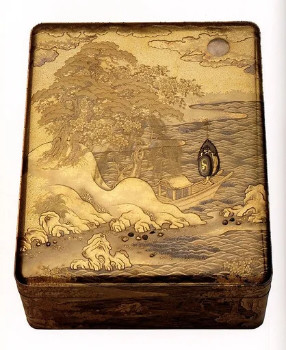 胡蝶蒔絵料紙箱|Document Box with a Scene from the “Butterflies” Chapter of The Tale of Genji