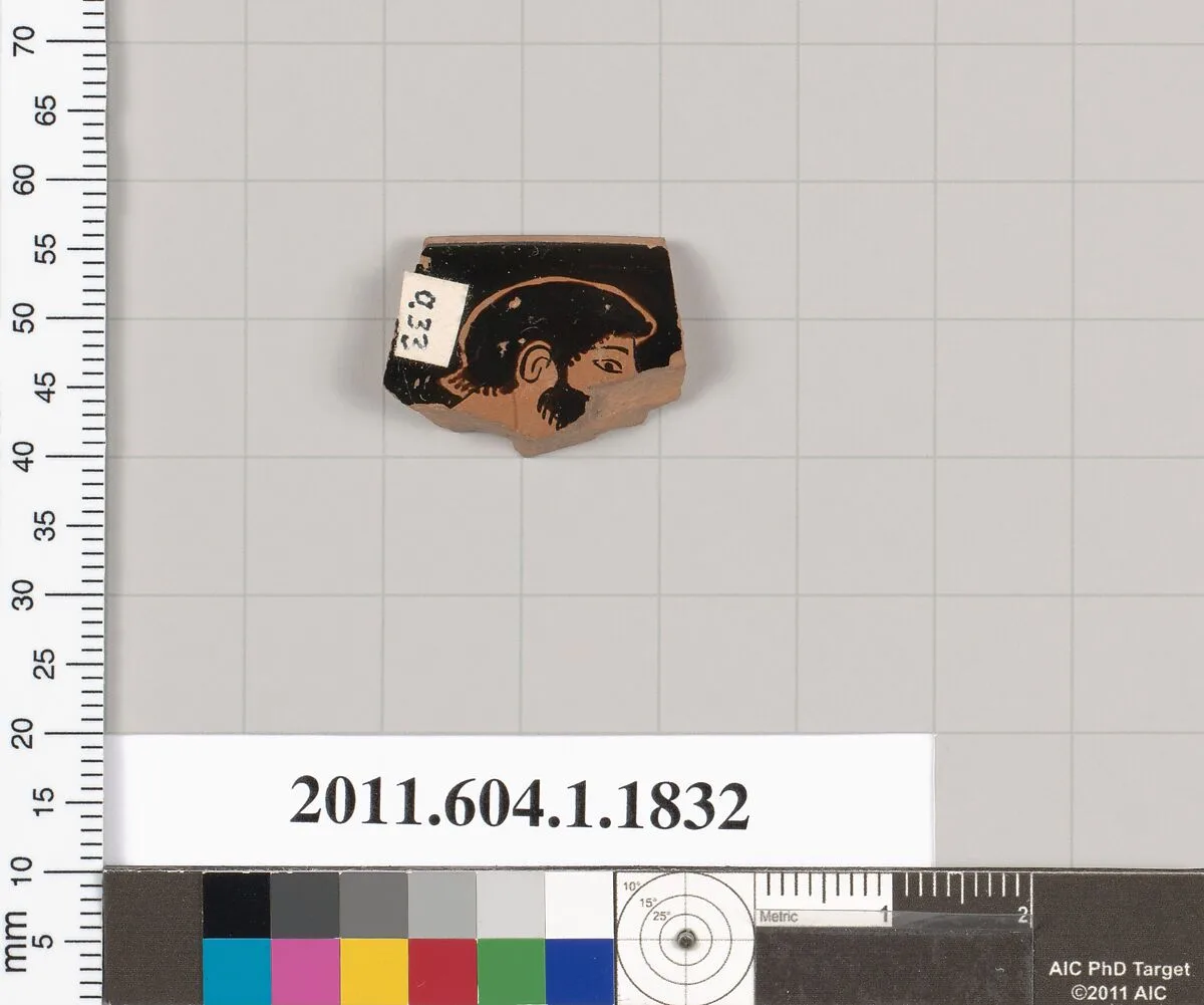 Terracotta rim fragment of a kylix (drinking cup) — Clinic Painter