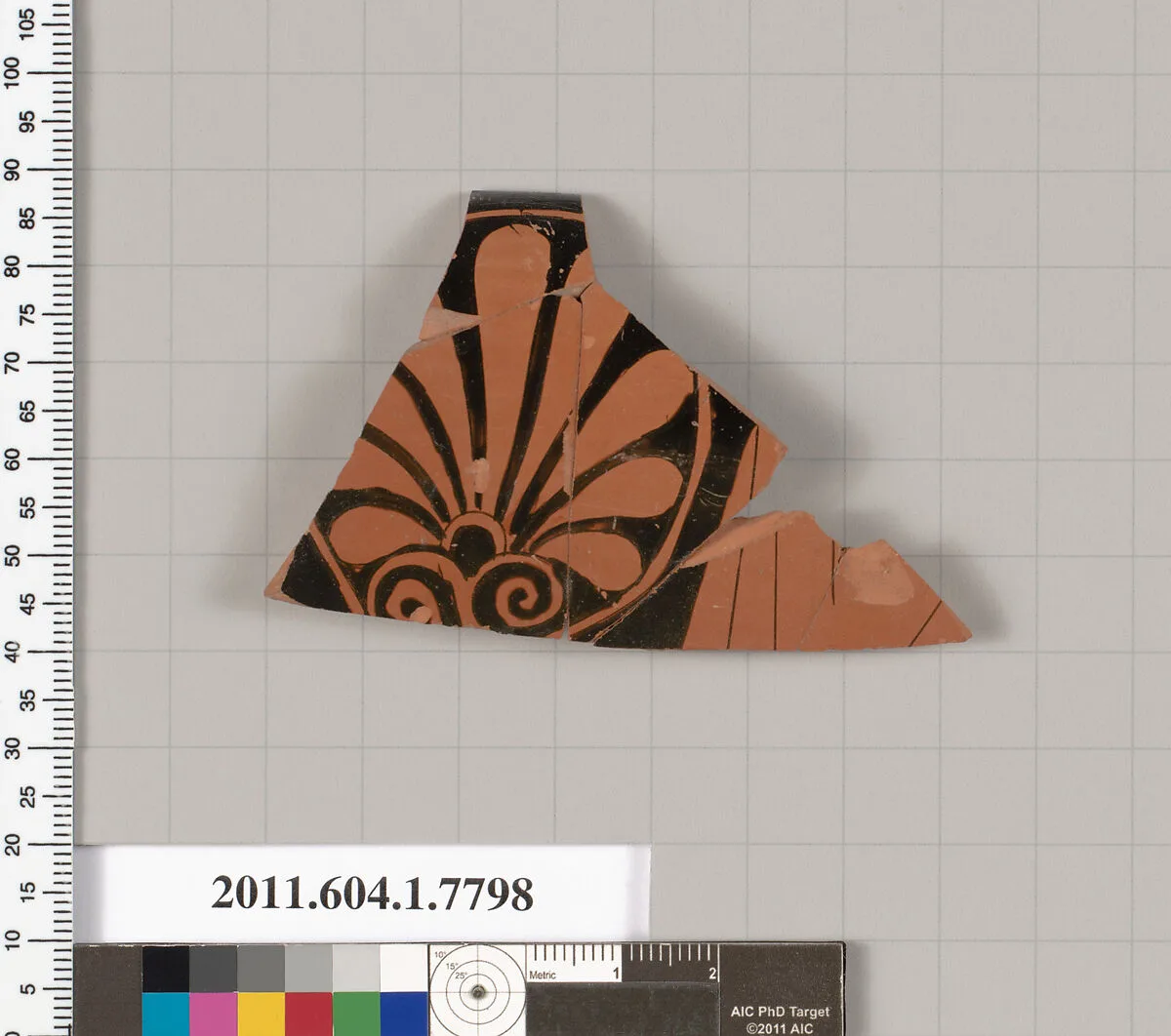 Terracotta fragment of a kylix (drinking cup) — Bordeaux Painter