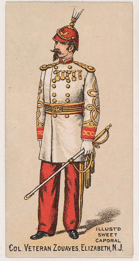 Colonel, Veteran Zouaves, Elizabeth, New Jersey, from the Military Series (N224) issued by Kinney Tobacco Company to promote Sweet Caporal Cigarettes — Kinney Brothers Tobacco Company