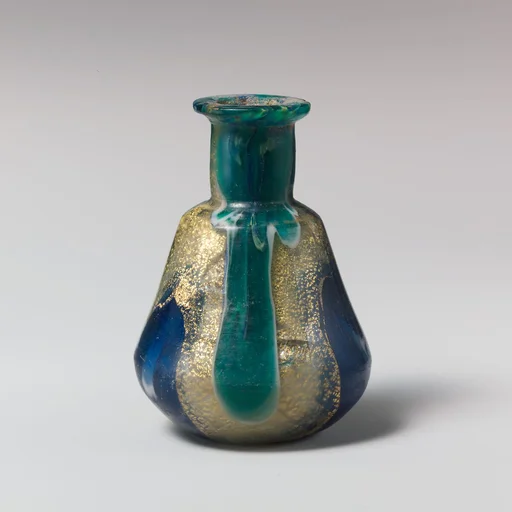 Glass gold-band mosaic bottle