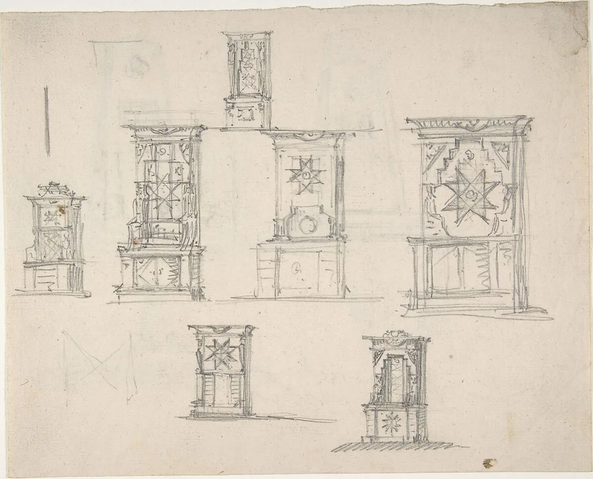 Design studies for monuments — Anonymous, German, 19th century
