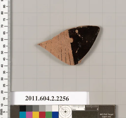 Terracotta fragment of a pot; unglazed on the inside