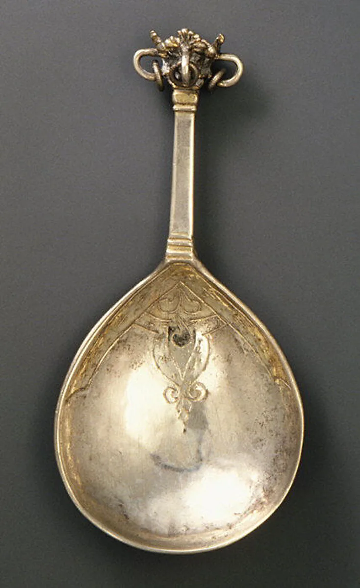 Crown-top spoon (one of three) — Unknown