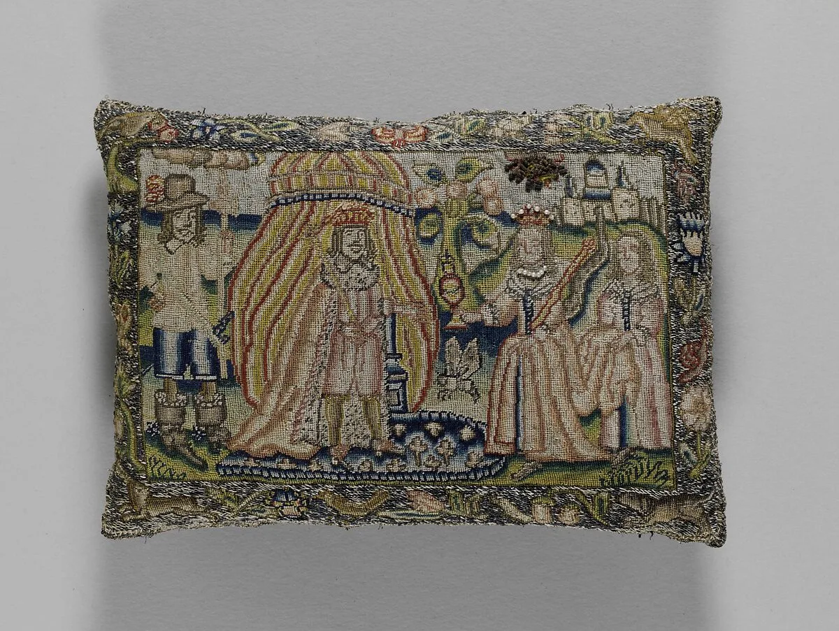 Cushion with Solomon and Sheba — Unknown