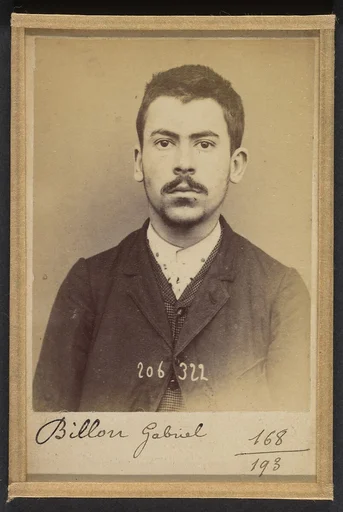 Billon. Gabriel, André, Adolphe. 20 ans, né à Boulogne /s/Seine. Typographe. Outrages. 14/8/93.