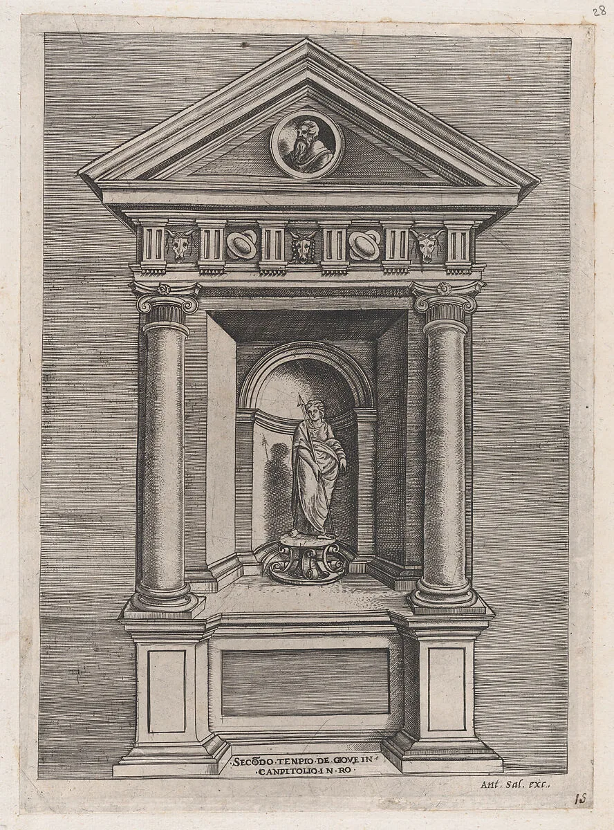 Speculum Romanae Magnificentiae: Temple-Altar of Jove, as a Youth — Marcantonio Raimondi|Antonio Salamanca