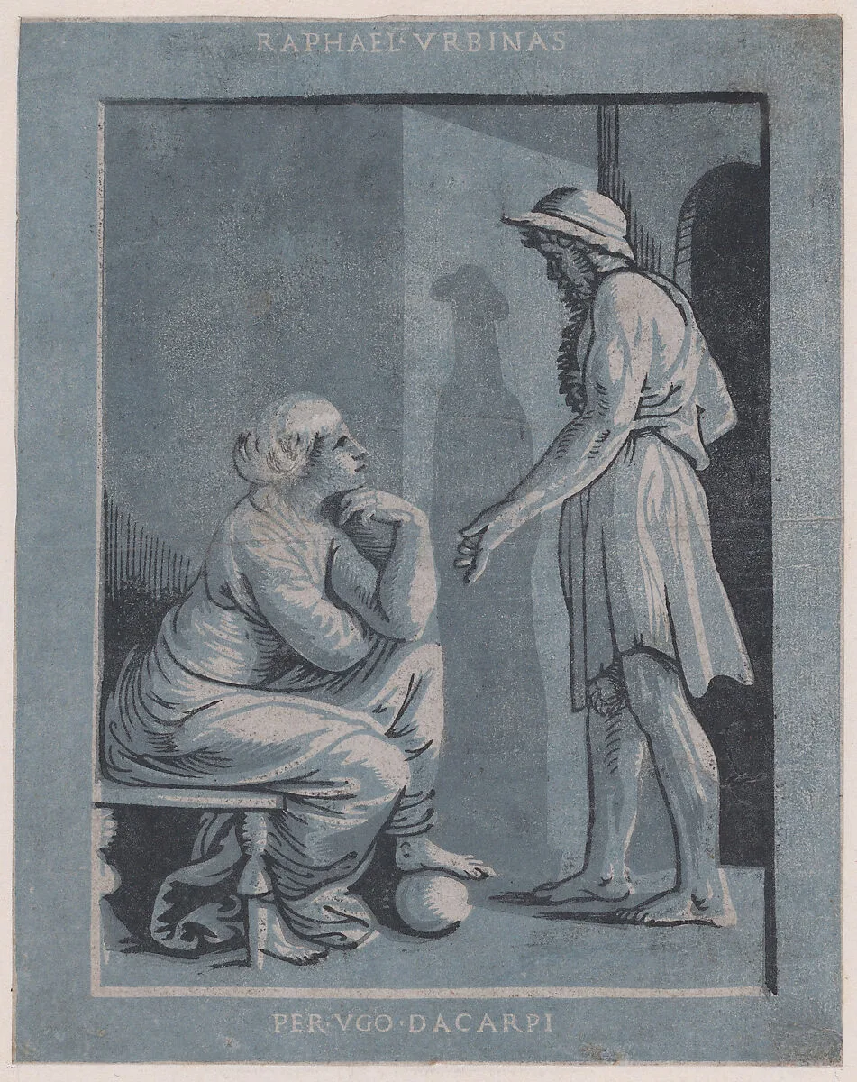 Penelope and Odysseus — Raphael (Raffaello Sanzio or Santi)|Ugo da Carpi