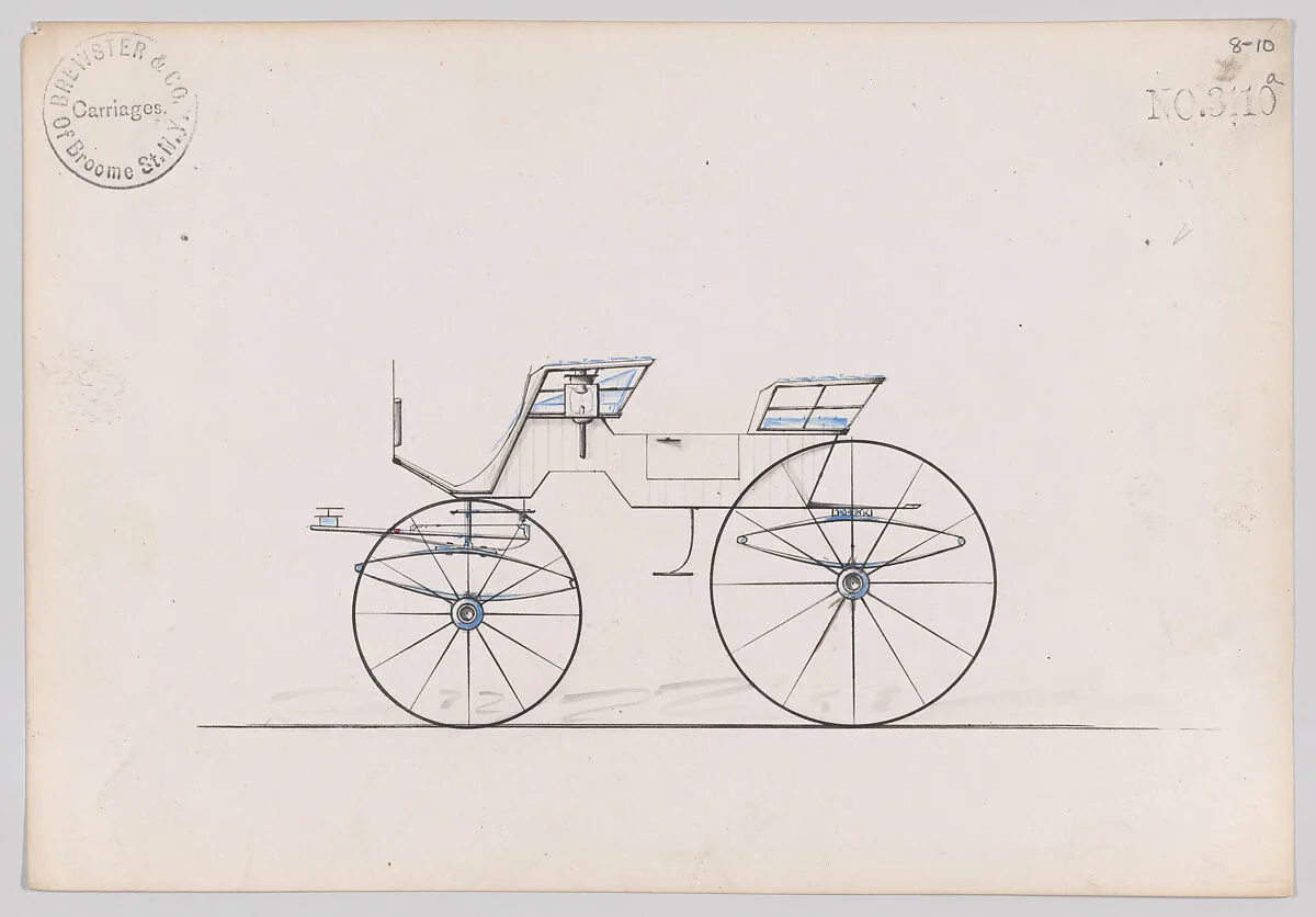 Design for 4 seat Phaeton, no top, no. 3110a — Brewster & Co.