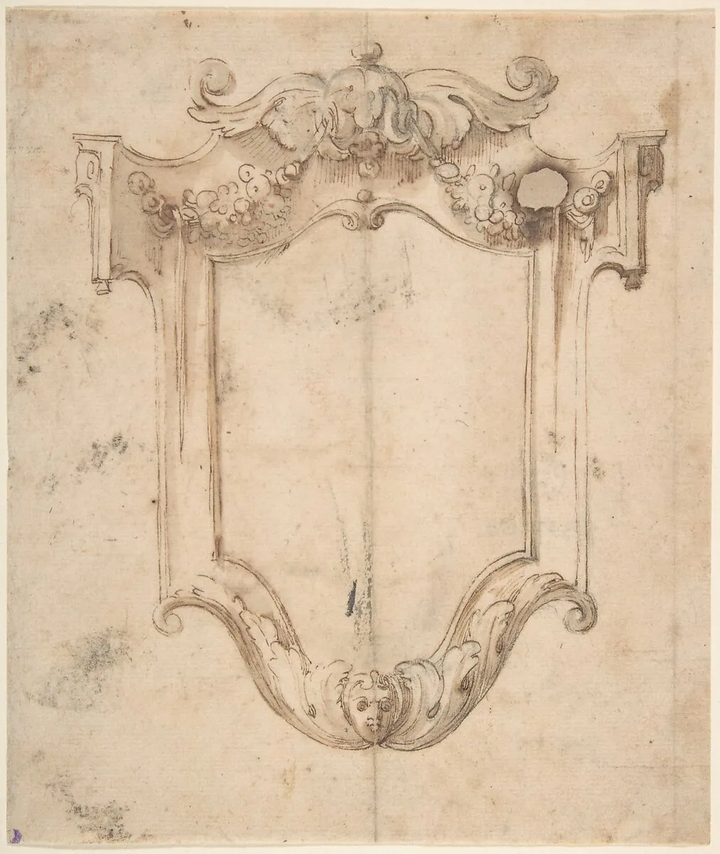 Design for a Cartouche — Giovanni Larciani ("Master of the Kress Landscapes")