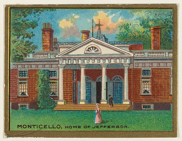 Monticello, Home of Jefferson, from the "Historic Homes" series (T69), issued with Helmar Cigarettes by S. Anargyros Tobacco Company — S. Anargyros Tobacco Company