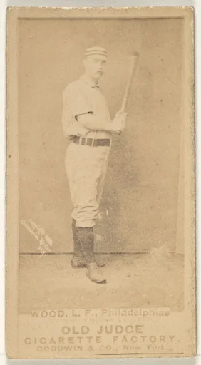 George A. Wood, Left Field, Philadelphia, from the Old Judge series (N172) for Old Judge Cigarettes