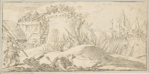 Illustration for a Book: Attacks on the Walls of a City