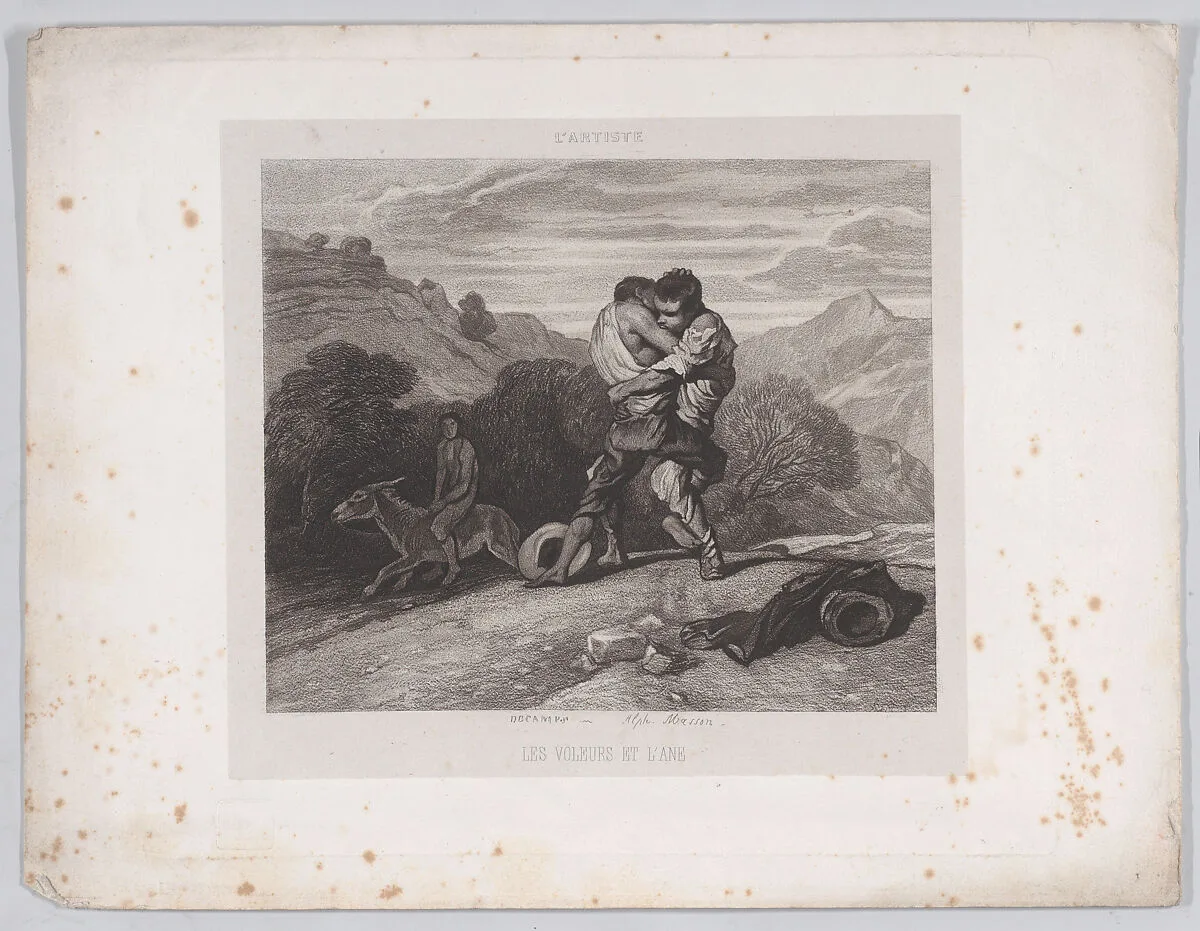 The Thieves and the Donkey, from "L'Artiste" — Alexandre-Gabriel Decamps|Alphonse-Charles Masson