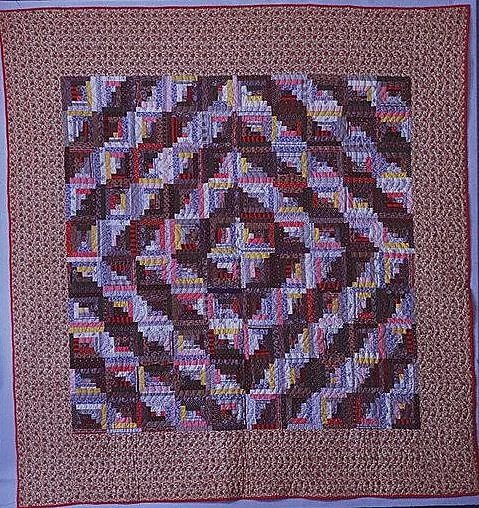 Quilt, Log Cabin pattern, Barn Raising variation