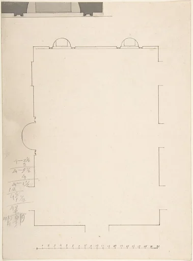 Plan of large room with three niches