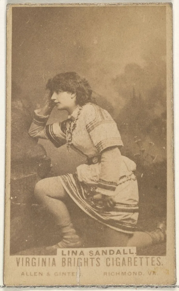 Lina Sandall, from the Actors and Actresses series (N45, Type 1) for Virginia Brights Cigarettes — Allen & Ginter