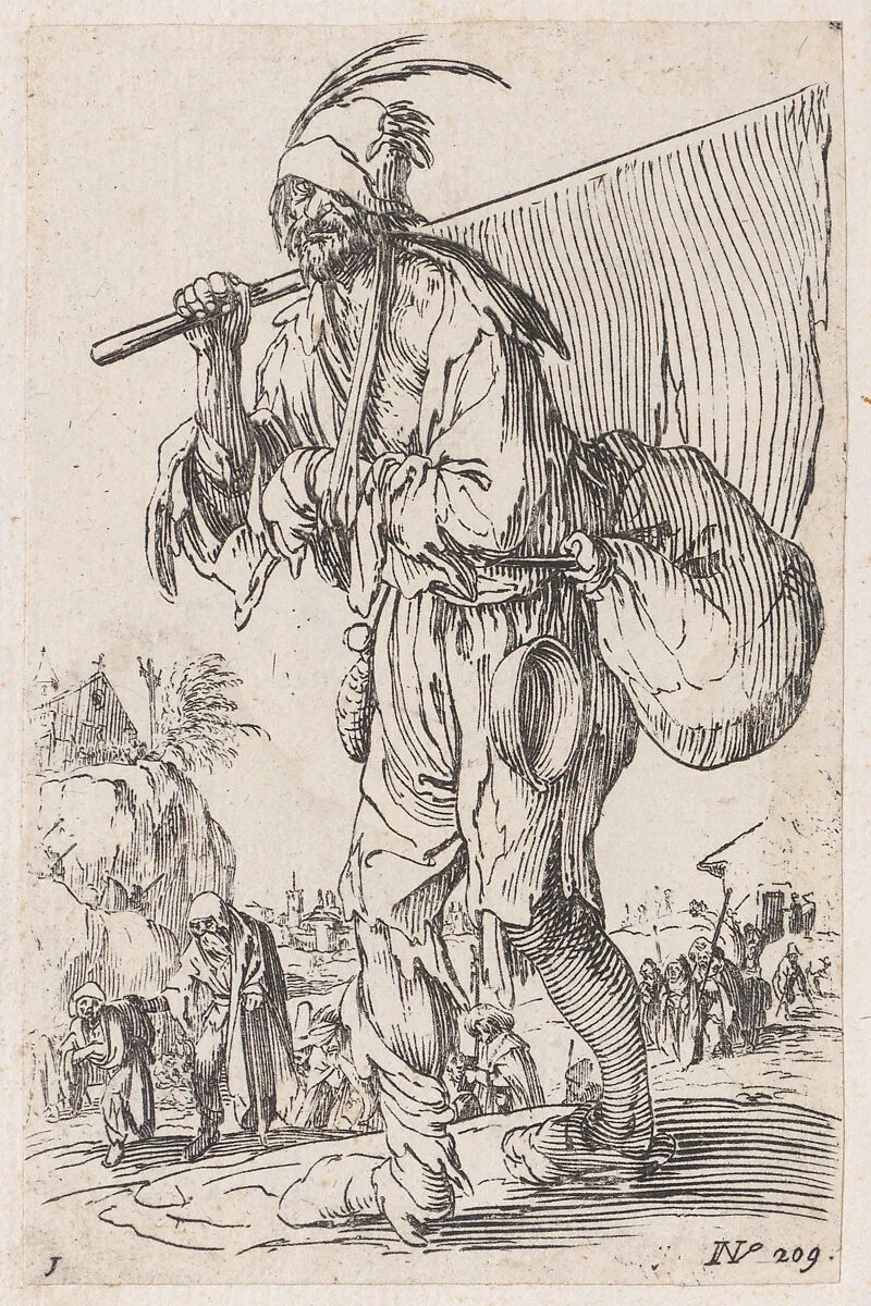Reverse Copy of Frontispiece, from Les Gueux suite appelée aussi Les Mendiants, Les Baroni, ou Les Barons (The Beggars, also called the Barons) — Jacques Callot|Anonymous
