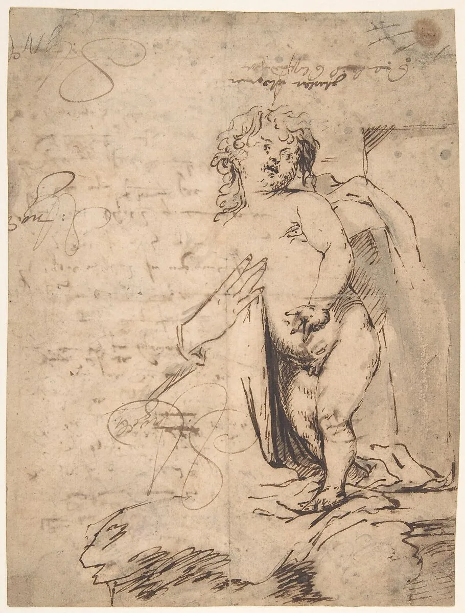 Study of the Christ Child and the Hand of the Madonna. Verso; Profile of a Man — Anthony van Dyck