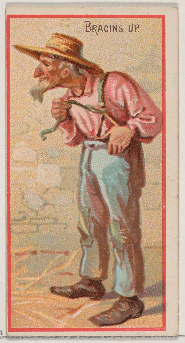 Bracing Up, from the Jokes series (N87) for Duke brand cigarettes — W. Duke, Sons & Co.|George S. Harris & Sons