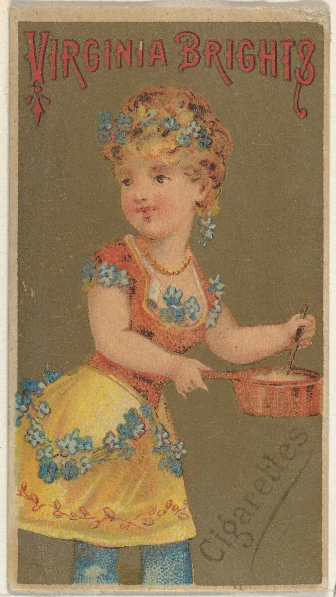 From the Girls and Children series (N64) promoting Virginia Brights Cigarettes for Allen & Ginter brand tobacco products — Allen & Ginter