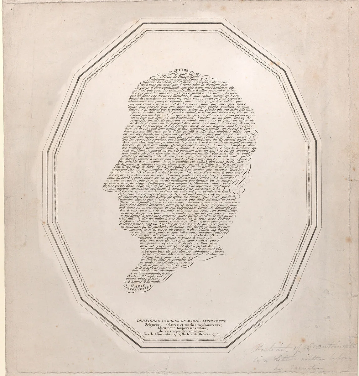 The last words of Marie Antoinette (Dernières Paroles de Marie Antoinette) — Marie Antoinette, Queen of France|J. Pelicier