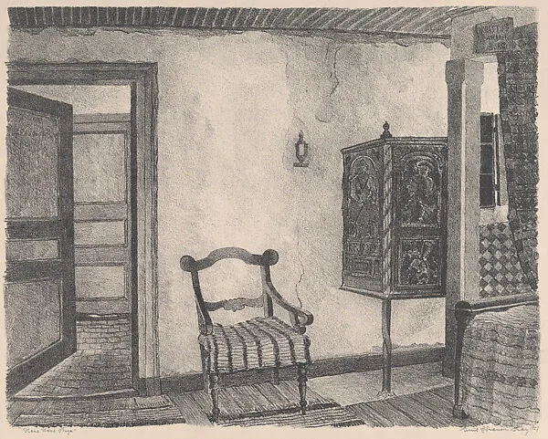 Hans Hans' living-room (Hans Hans' stuga), from the portfolio of the Swedish Fine Art Print Society (Föreningen för Grafisk Konst) — Föreningen för Grafisk Konst|Emil Johanson-Thor