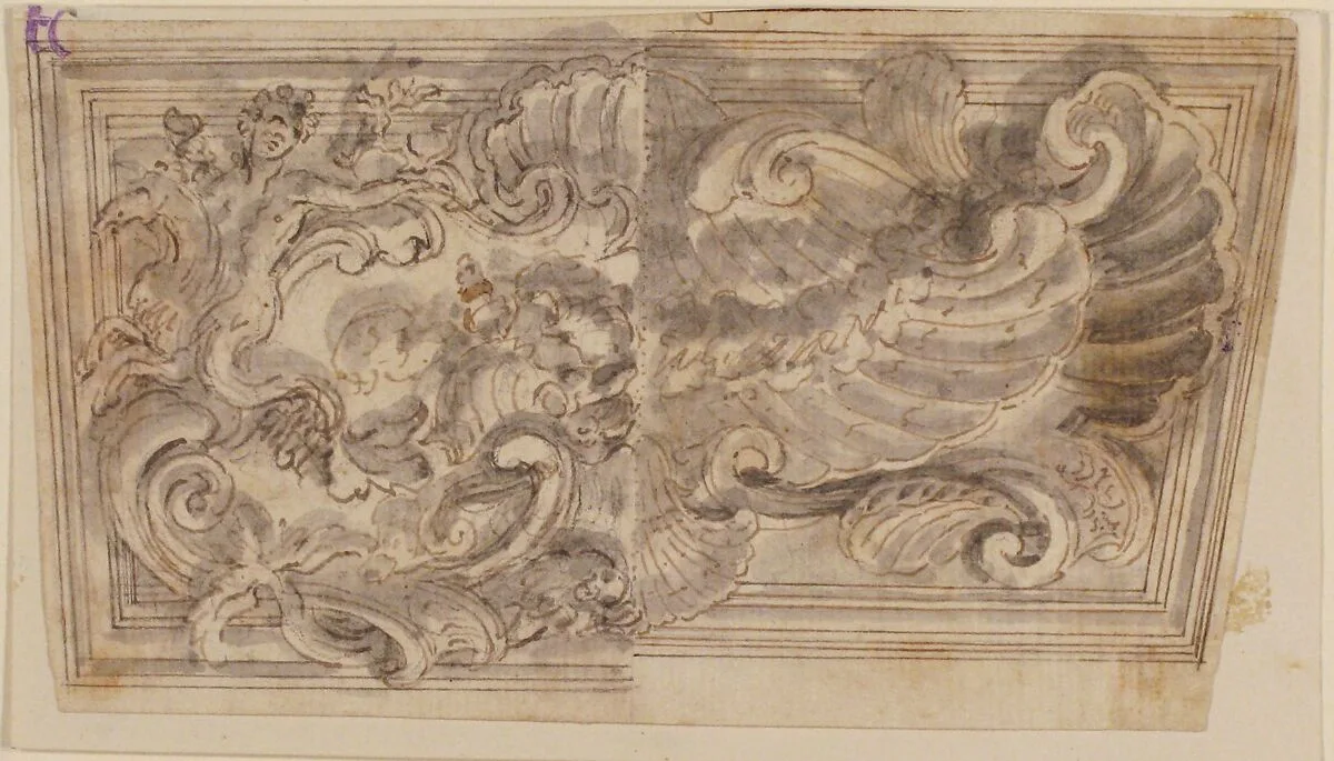Two Variants for the Design of a Horizontal Panel — Giovanni Battista Foggini