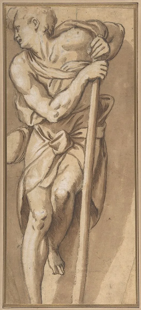 A Man Resting on a Staff — Paolo Farinati