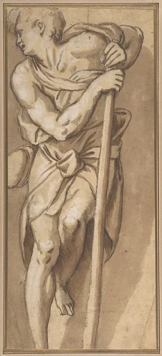 A Man Resting on a Staff