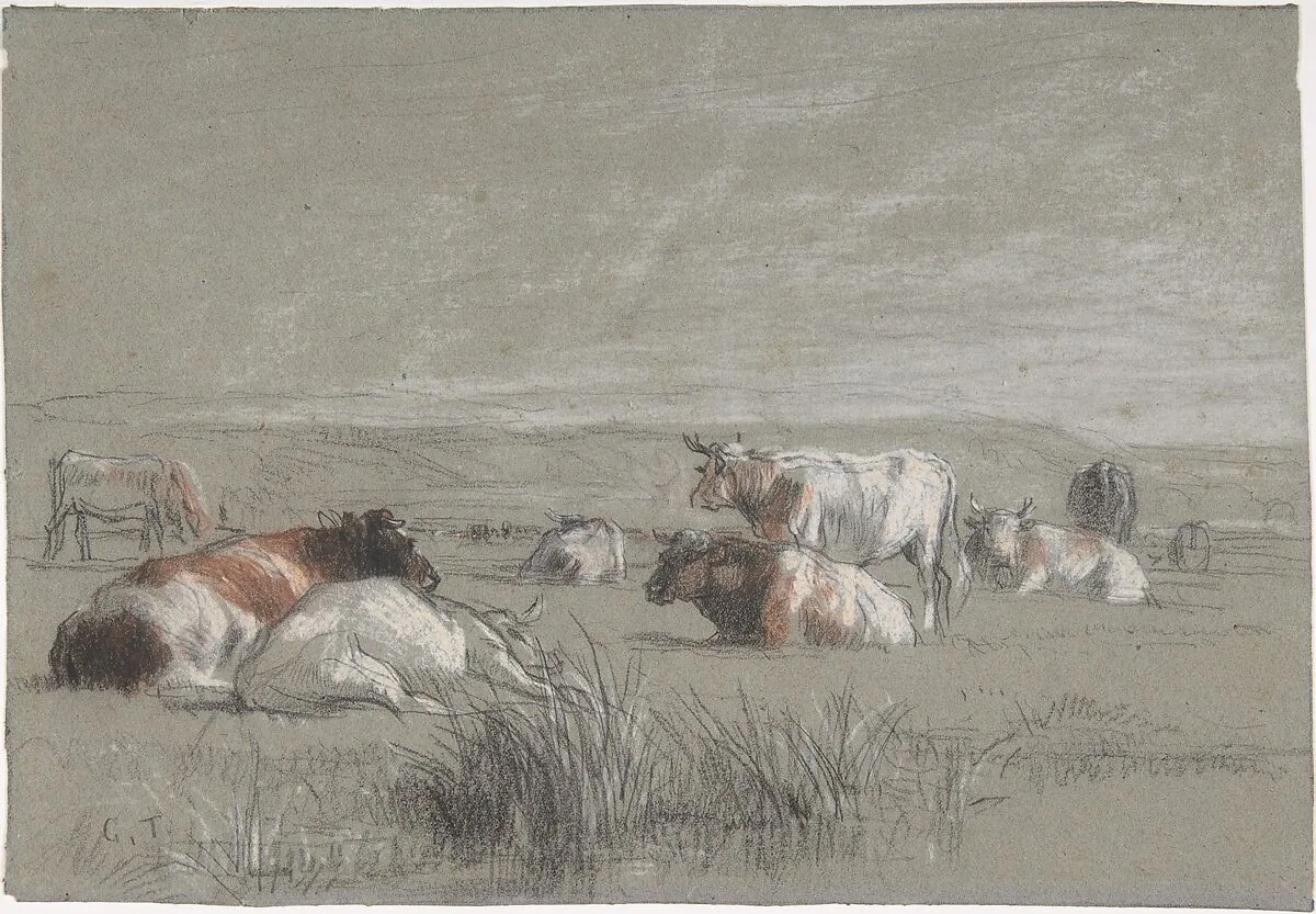 Cows in a Landscape — Constant Troyon